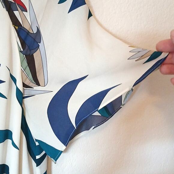 Tory Burch Anatolie Utopia floral dress Pleated Front Size 8 Silk - Picture 5 of 8